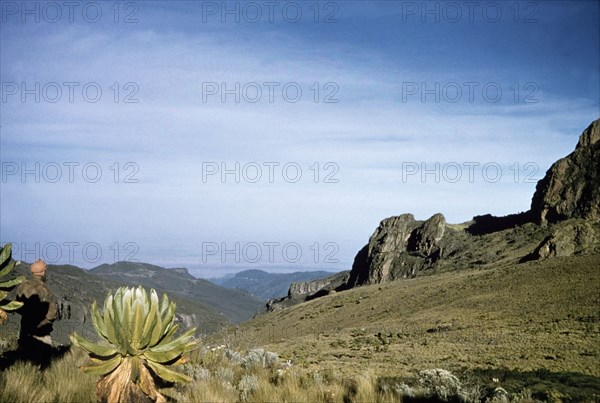 Looking east from Mount Elgon. View looking east from the crater of Mount Elgon. East Uganda, 26 December 1955., East (Uganda), Uganda, Eastern Africa, Africa.