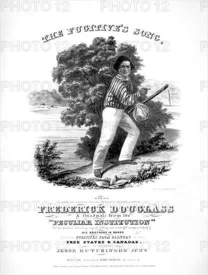 The Fugitive's Song sheet music 1845. Created by Jesse Hutchinson, Jr.