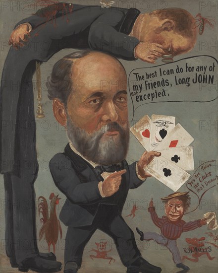 Caricature of Charles Benjamin Farwell 1885-1890. Created by Wallis, Richard William