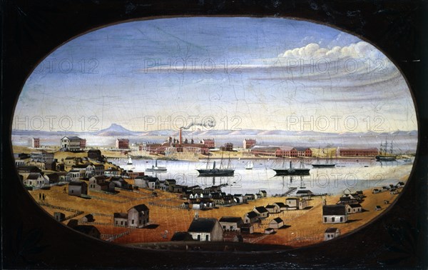 U.S. Navy Yard, Mare Island, California, 1857. Created by Mathews, Felix