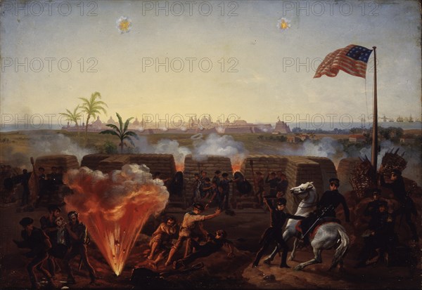 Siege of Vera Cruz, 1867.  Created by Powell, W. H. (William Henry), 1823-1879