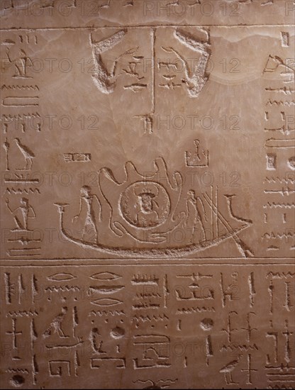 Relief detail from the lid of the sarcophagus of Sety I