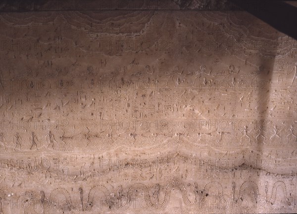 Relief detail from the lid of the sarcophagus of Sety I