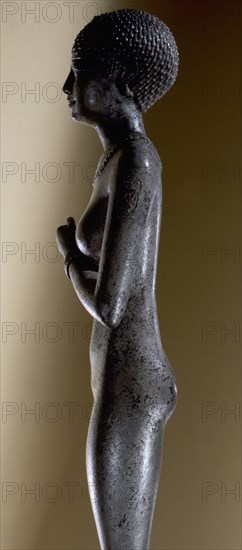 Statuette of a woman with the cartouche of Necho II embossed on the upper arms