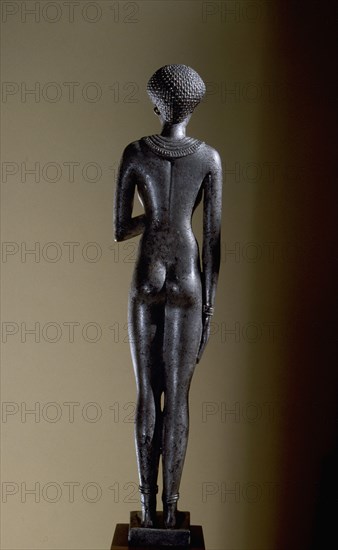 Statuette of a woman with the cartouche of Necho II embossed on the upper arms