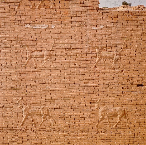 The gates of Ishtar at Babylon which were constructed during the time of Nebuchadnezzar II