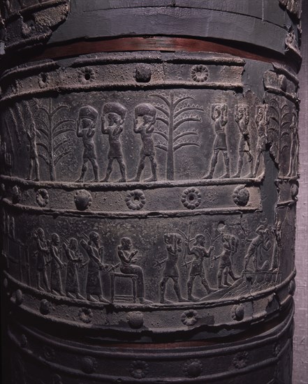 The wooden gates of Shalmaneser III with bands of relief decoration in bronze