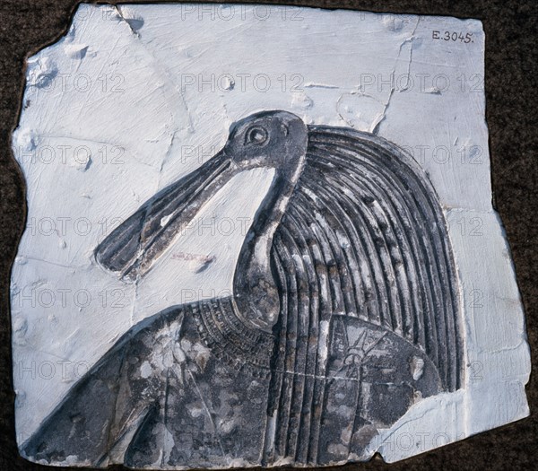 Relief of a spoonbill headed deity