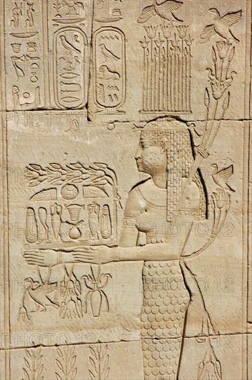 Carved relief on the outer wall of the structure which houses the Hall of the Ennead and The Sanctuary