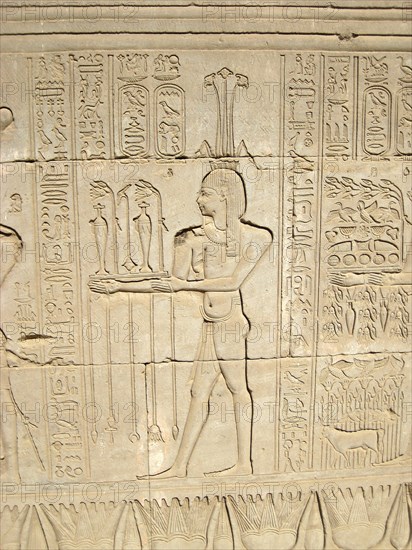 Carved relief on the outer wall of the structure which houses the Hall of the Ennead and The Sanctuary