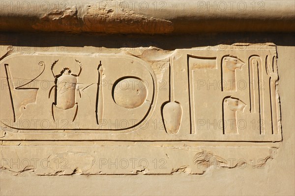 Relief from the White Chapel of Sesostris I, with hieroglyphs and cartouche