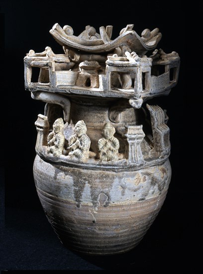 Urn representing a house