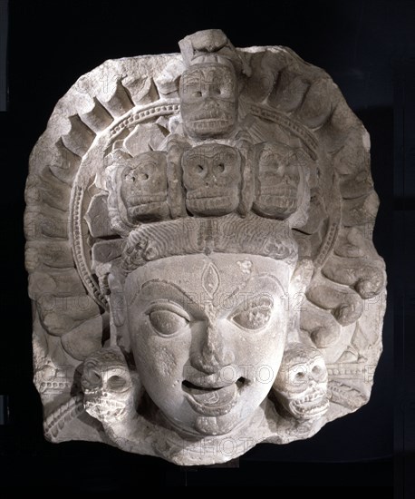 Head from a statue of the goddess Kali