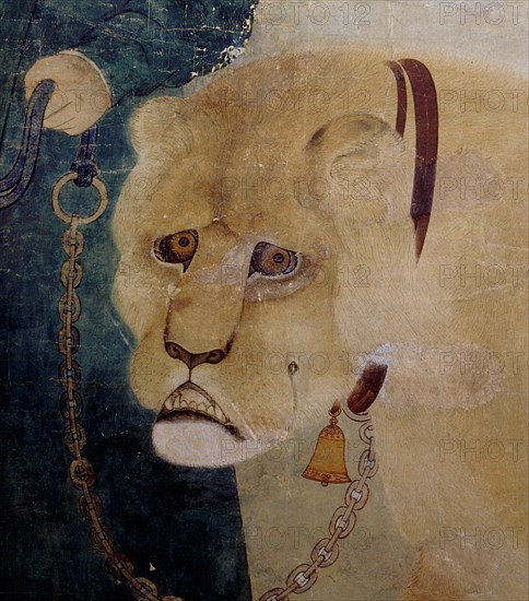 Painting recording the gift of a lion made by an African Swahili merchant to the Yuan (or Ming) court in China