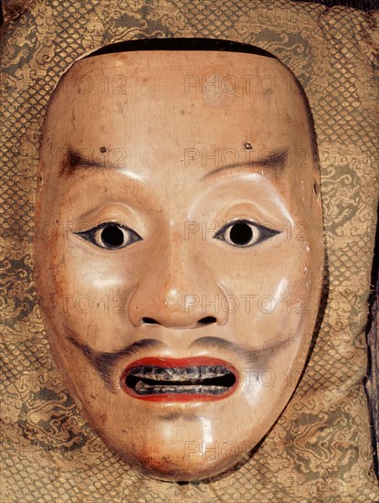 Noh mask representing a samurai
