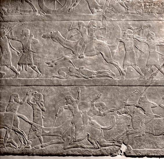 Stone relief from the palace of Ashurbanipal