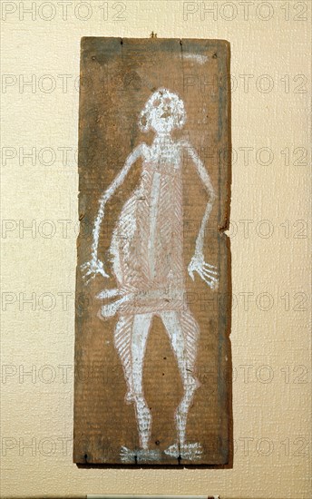 Bark painting depicting a spirit being, possibly of a type called namandi