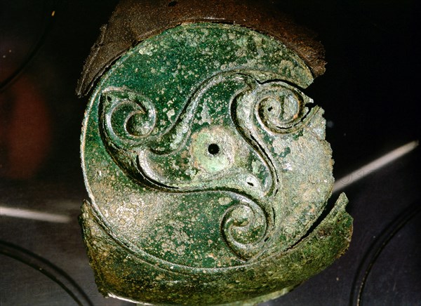 Detail of a bronze shield mount