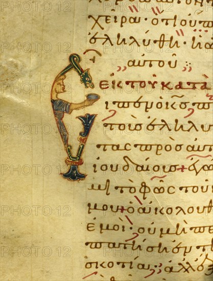 The initial E from an illuminated manuscript