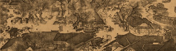 A detail of a scroll called Going Up the River at the Qingming (Spring) Festival by Zhang Zeduan