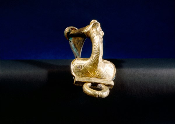 Silver gilt fibula (a type of brooch)