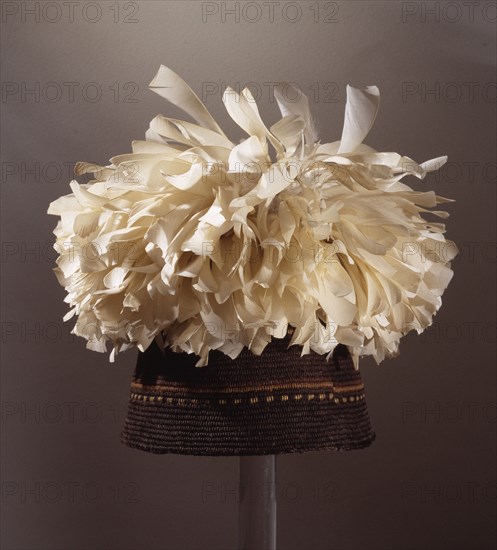 Fez style hat with feather plumes