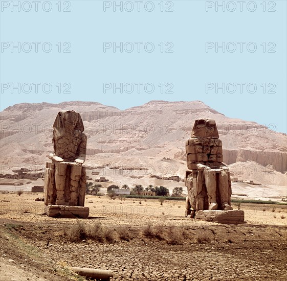 View of the colossi of Memnon