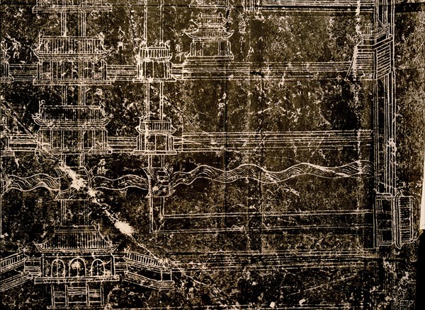 The layout of the Temple to Confucius (detail): a rubbing taken from a stele in the Forest of Steles, Xian
