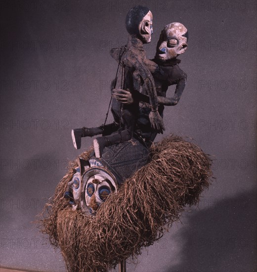 Masks known as Mbala are danced during ceremonies following the initiation of boys marking their circumcision and transition to adult status