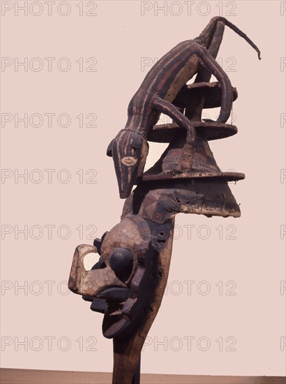 Masks known as Mbala are danced during ceremonies following the initiation of boys marking their circumcision and transition to adult status