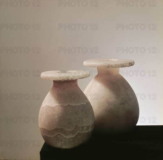 Alabaster jars for storing eye paint (kohl)