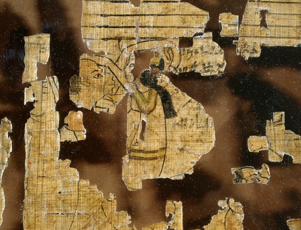 A detail from the Turin Papyrus which depicts scenes of prostitutes with their clients and various love making positions