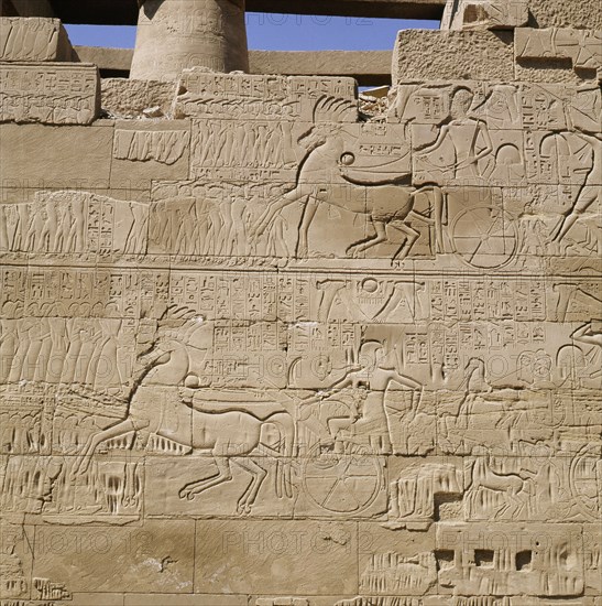 Relief from the northern wall of the hypostyle hall at the great temple of Amun