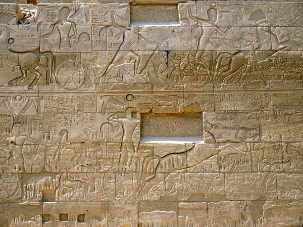 Relief from the northern wall of the hypostyle hall at the great temple of Amun