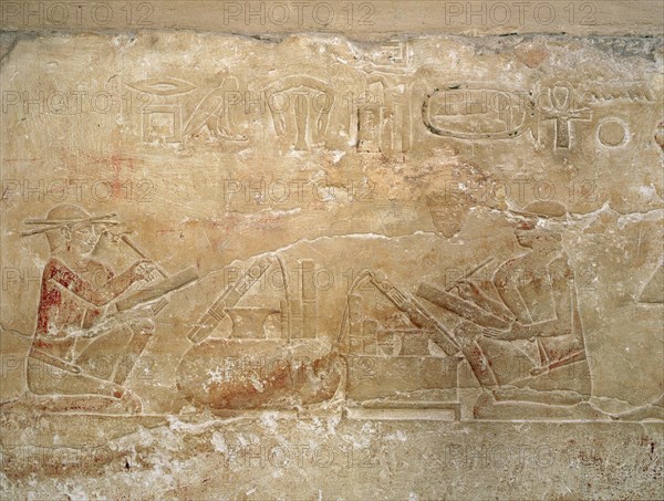 A detail of a relief