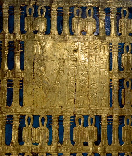 Details from Tutankhamuns shrine in the form of the sactuary of the feast of Sed