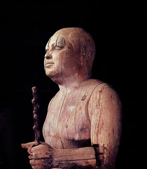 Probably the most celebrated private statue of the Old Kingdom, this wooden statue of Ka Aper, also known as Sheikh el Beled ( Headman of the Village ), portrays a corpulent ageing man with an expressive shrewd face