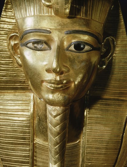 Gold funerary mask from the burial of Psusennes I