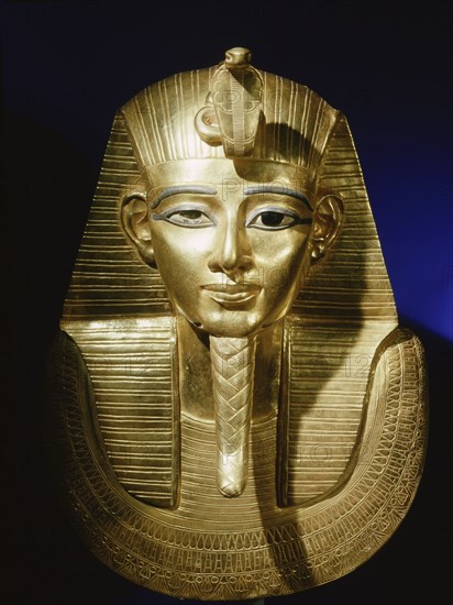 Gold funerary mask from the burial of Psusennes I