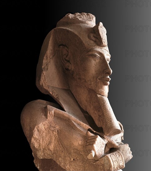 Bust from a colossal statue of Akhenaten, one of a series depicting the king in various guises erected at the new solar temple of Aten constructed by the king at Karnak early in his reign