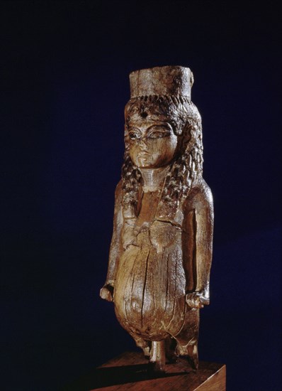 Wooden sculpture of Queen Tiye, mother of Akhenaten, in the form of Taweret, protector of women in childbirth