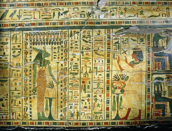 Detail from coffin of Nespawershepi, chief scribe of the Temple of Amun