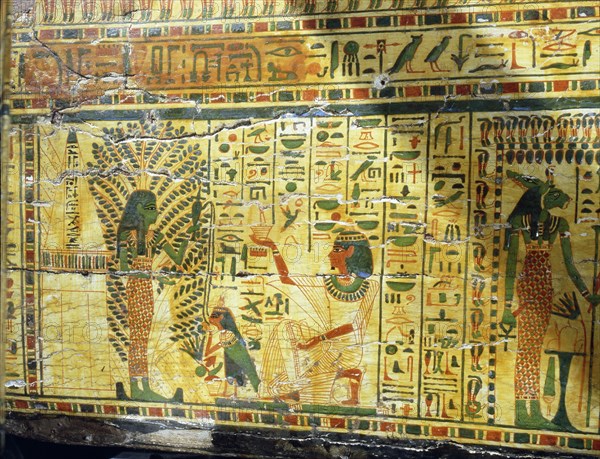 Detail from coffin of Nespawershepi, chief scribe of the Temple of Amun