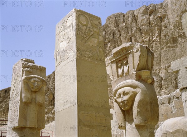 Sculptural detail from the temple of Queen Hatshepsut at Deir el Bahari