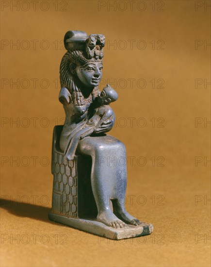 A fine example of sculpture in Egyptian blue, a material closely allied to glass