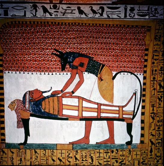 A painting in the tomb of Sennedjem