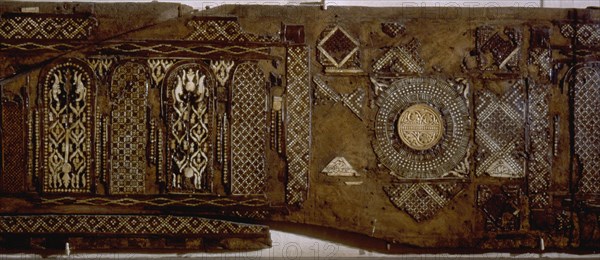 Wood panel with geometric designs