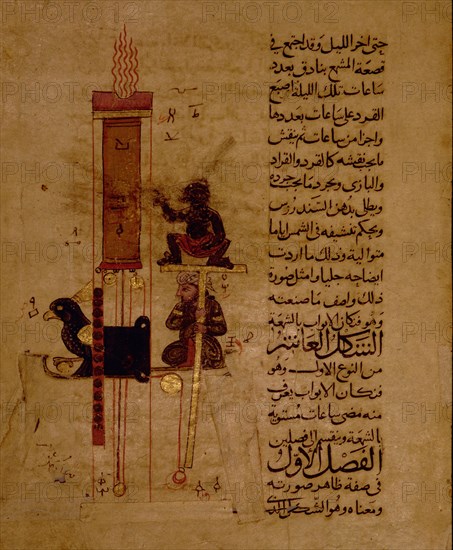 Miniature from a Mamluk copy of the Automata of al Jaziri or the Book of Knowledge of Mechanical Devices