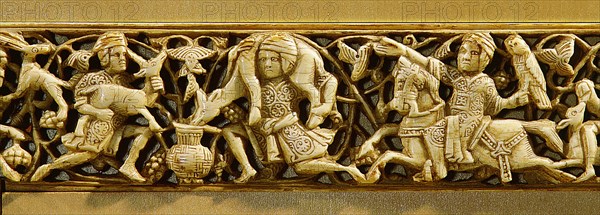 Carved ivory plaque from a piece of furniture