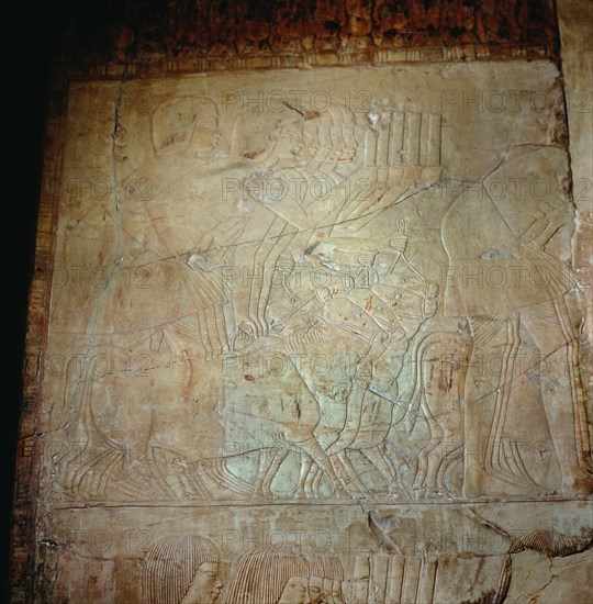 Limestone relief detail from the tomb of Khaemhet, overseer of the granaries of the Upper and Lower Egypt